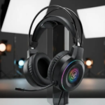 RGB Gaming Headphones – Black ABS Plastic Headset with Powerful Audio storeone.pk