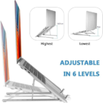 Foldable Laptop Stand – Portable Aluminium Laptop Holder (Silver) - Image 4
