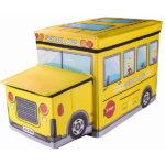 🚌 Bus Shape Storage Box and Chair – Multi-Functional Toy Organizer for Kids (Yellow) storeone.pk
