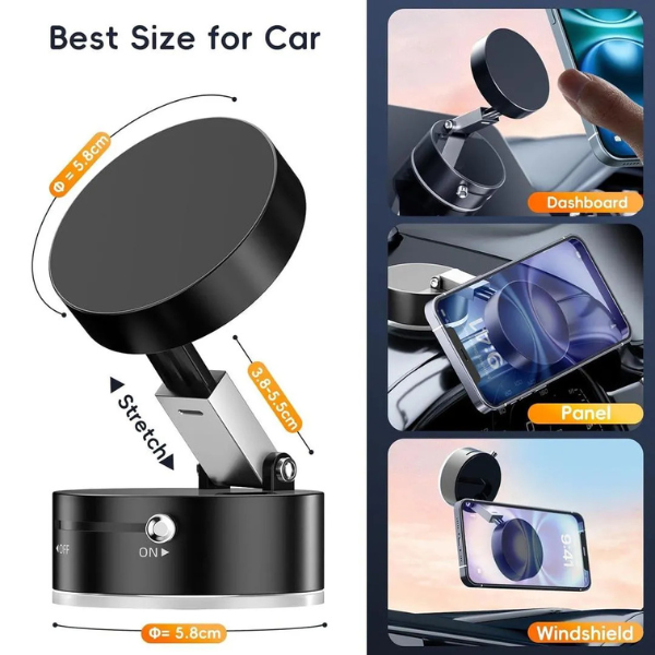 Magnetic Car Mobile Holder Dashboard – Strong Suction Grip & 360° Rotation STOREONE.PK