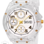 Transparent Analog Watch for Boys – Stylish White & Black LED Design - Image 4