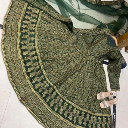 3 Pcs Women’s Stitched Katan Silk Screen Printed Maxi Suit with Dupatta – Round Neck Party Wear Dress storeone.pk