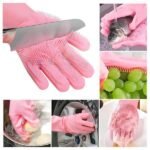Silicone Dish Washing Gloves with Built-in Brush Bristles – Multi-Purpose Cleaning Gloves - STOREONE.PK