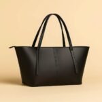 Black tote bag Pakistan, PU leather tote bag women, ladies handbag Pakistan, stylish black handbag, durable tote bag, office bag for women Pakistan, everyday handbag women, affordable tote bag Pakistan - STOREONE.PK