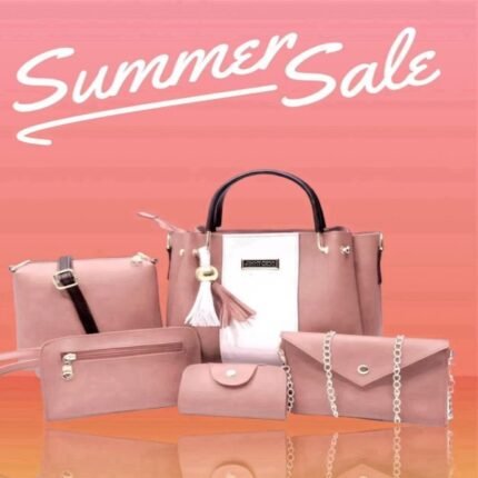 Shop stylish 5-piece handbag set for girls in maroon rexine. Durable, elegant & perfect for daily use, school & parties. Best price in Pakistan. Order now! STOREONE.PK