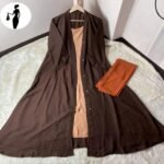 Brown Georgette Full Abaya with Stoller for Women – Elegant Modest Wear for Daily, Umrah & Hajj (Pakistan) - Image 3