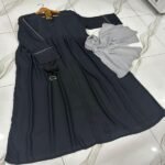Elegant Black Georgette Plain Full Abaya with Zip Front, Belt & Stoller – Premium Modest Wear for Women - Image 3