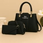 Buy stylish women's rexine 3-piece handbag set in brown. Durable, elegant & perfect for daily use in Pakistan. Best price available. BANGASH.ORG
