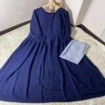 Elegant Blue Georgette Plain Classic Abaya with Stoller – Lightweight & Modest Wear for Girls - Image 2