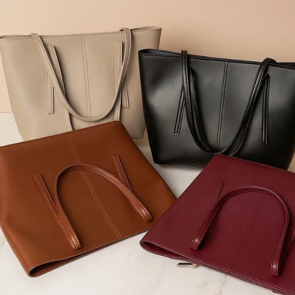 Black tote bag Pakistan, PU leather tote bag women, ladies handbag Pakistan, stylish black handbag, durable tote bag, office bag for women Pakistan, everyday handbag women, affordable tote bag Pakistan - STOREONE.PK