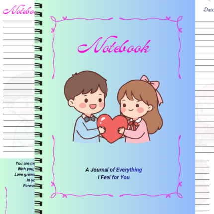 Romantic Love Notebook Journal – Cute Couple Heart Diary – A Journal of Everything I Feel for You – Valentine Gift for Her or Him – Printable or Physical STOREONE.PK