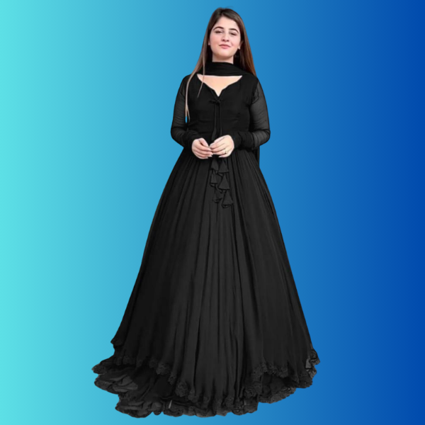 Ladies 3 Piece Chiffon Plain Maxi Suit with Dupatta – Ready to Wear Outfit - storeone.pk