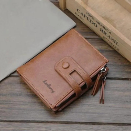 Men's Premium Leather Wallet with Zipper – Multicolor Card Holder - storeone.pk