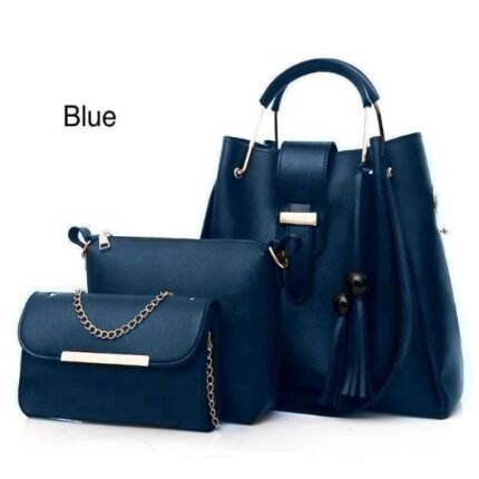 Black Women 3-Piece Leather Handbag Set | Elegant Tote & Clutch – STOREONE.PK