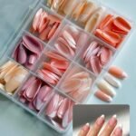144 Pcs French Tip Artificial Nails – Nude Shades | Easy Stick-On Manicure Set STOREONE.PK