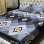 Premium Crystal Cotton Double Bedsheet Set – Floral Zebra Print - Image 2
