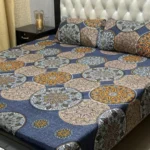 Premium Crystal Cotton Double Bedsheet Set – Floral Zebra Print - Image 3