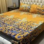 Premium Crystal Cotton Double Bedsheet Set – Floral Zebra Print - Image 4