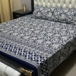 Premium Crystal Cotton Double Bedsheet Set – Floral Zebra Print - Image 10