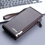 Men's Leather Wallet – Black & Brown Zippered - Image 7