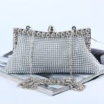 Silver Rhinestone Clutch – Elegant Wedding & Party Evening Bag - Image 2