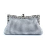 Silver Rhinestone Clutch – Elegant Wedding & Party Evening Bag - Image 3
