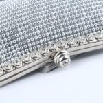 Silver Rhinestone Clutch – Elegant Wedding & Party Evening Bag - Image 4